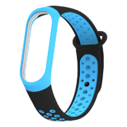 Ремешок для Mi Band 3/4 NIKE STYLE_Type1 голубой/черный