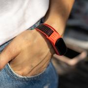 Ремешок для Mi Band 5/6 Nylon Sport Loop малиновый/черный