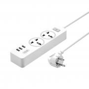 Удлинитель XO 3USB/ 2 OUTLET/ 10A /1.8m (WL04) белый