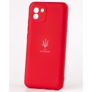 Силиконовый чехол SOFT Silicone Case для Samsung A03 (ТРИЗУБ) красный
