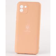 Силиконовый чехол SOFT Silicone Case для Samsung A03 (ТРИЗУБ) пудра