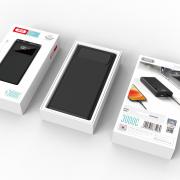 АКБ PowerBank XO PR123 (30000 mAh) 3 input, 4 output, LED черный