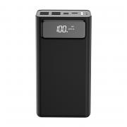 АКБ PowerBank XO PR123 (30000 mAh) 3 input, 4 output, LED черный