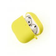 Чохол для навушників Airpods 4 Silicone case з мікрофіброю жовтий