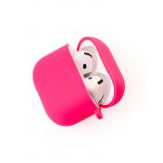 Чохол для навушників Airpods 4 Silicone case з мікрофіброю малиновий