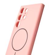 Силиконовый чехол Slim Ring Soft с поддержкой MagSafe для Samsung S24 Ultra pink