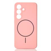Силиконовый чехол Slim Ring Soft с поддержкой MagSafe для Samsung S25 pink