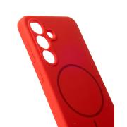 Силиконовый чехол Slim Ring Soft с поддержкой MagSafe для Samsung S25 red