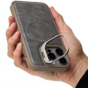 Чехол MagSafe LEATHER CAMERA CASE для iPhone 15 Pro Max серый