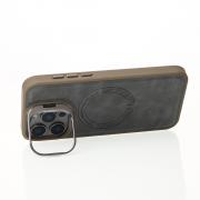 Чехол MagSafe LEATHER CAMERA CASE для iPhone 15 Pro серый