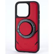 Чехол экокожа MagSafe DC + magsafe PopSocket для iPhone 13 Pro красный
