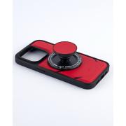Чехол экокожа MagSafe DC + magsafe PopSocket для iPhone 13 Pro красный
