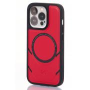 Чехол экокожа DC + PopSocket с поддержкой MagSafe для iPhone 13 Pro Max красный