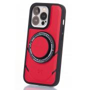 Чехол экокожа DC + PopSocket с поддержкой MagSafe для iPhone 13 Pro Max красный