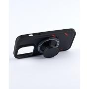 Чехол экокожа DC + PopSocket с поддержкой MagSafe для iPhone 13 Pro Max черный