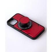 Чехол экокожа MagSafe DC + magsafe PopSocket для iPhone 14 красный