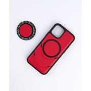 Чехол экокожа MagSafe DC + magsafe PopSocket для iPhone 12 / iPhone 12 Pro красный