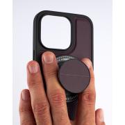 Чехол экокожа MagSafe DC + magsafe PopSocket для iPhone 13 Pro темно-фиолетовый
