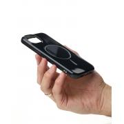 Силиконовый чехол Slim Ring Glamour с поддержкой MagSafe для iPhone 13/14 black