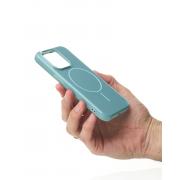 Силиконовый чехол Slim Ring Glamour с поддержкой MagSafe для iPhone 13 Pro wave blue