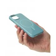 Силиконовый чехол Slim Ring Glamour с поддержкой MagSafe для iPhone 12/12 Pro wave blue