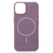 Силиконовый чехол Slim Ring Glamour с поддержкой MagSafe для iPhone 13/14 deep purple