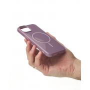 Силиконовый чехол Slim Ring Glamour с поддержкой MagSafe для iPhone 13/14 deep purple