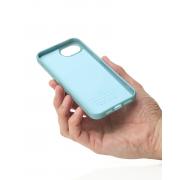 Силиконовый чехол Slim Ring Glamour с поддержкой MagSafe для iPhone 16E wave blue