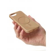 Силиконовый чехол Slim Ring Glamour с поддержкой MagSafe для iPhone 16E desert titanium
