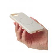 Силиконовый чехол Slim Ring Glamour с поддержкой MagSafe для iPhone 16E natural titanium