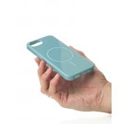 Силиконовый чехол Slim Ring Glamour с поддержкой MagSafe для iPhone 16E wave blue