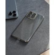 Пластиковый чехол GLITTER для iPhone 13 Pro серебряный