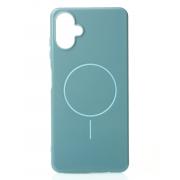 Силиконовый чехол Slim Ring Glamour с поддержкой MagSafe для Samsung A06 wave blue