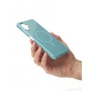 Силиконовый чехол Slim Ring Glamour с поддержкой MagSafe для Samsung A06 wave blue