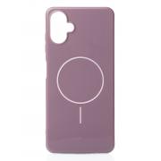 Силиконовый чехол Slim Ring Glamour с поддержкой MagSafe для Samsung A06 deep purple
