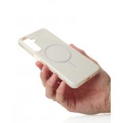 Силиконовый чехол Slim Ring Glamour с поддержкой MagSafe для Samsung A16 natural titanium