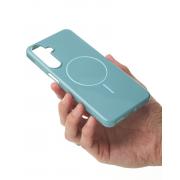 Силиконовый чехол Slim Ring Glamour с поддержкой MagSafe для Samsung A16 wave blue