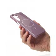 Силиконовый чехол Slim Ring Glamour с поддержкой MagSafe для Samsung A16 deep purple