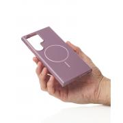 Силиконовый чехол Slim Ring Glamour с поддержкой MagSafe для Samsung S22 Ultra deep purple