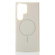 Силиконовый чехол Slim Ring Glamour с поддержкой MagSafe для Samsung S23 Ultra natural titanium