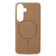 Силиконовый чехол Slim Ring Glamour с поддержкой MagSafe для Samsung S24 FE desert titanium