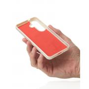 Силиконовый чехол Slim Ring Glamour с поддержкой MagSafe для Samsung S24 FE natural titanium