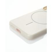 Силиконовый чехол Slim Ring Glamour с поддержкой MagSafe для Samsung S24 FE natural titanium