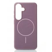 Силиконовый чехол Slim Ring Glamour с поддержкой MagSafe для Samsung S24 FE deep purple