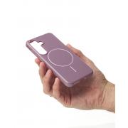 Силиконовый чехол Slim Ring Glamour с поддержкой MagSafe для Samsung S24 FE deep purple