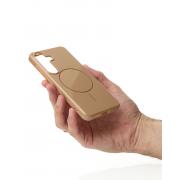 Силиконовый чехол Slim Ring Glamour с поддержкой MagSafe для Samsung S24 desert titanium