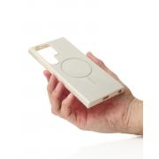 Силиконовый чехол Slim Ring Glamour с поддержкой MagSafe для Samsung S24 Ultra natural titanium