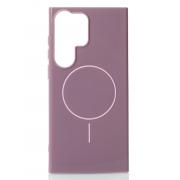 Силиконовый чехол Slim Ring Glamour с поддержкой MagSafe для Samsung S24 Ultra deep purple