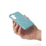 Силиконовый чехол Slim Ring Glamour с поддержкой MagSafe для Samsung S25 wave blue