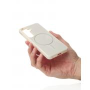 Силиконовый чехол Slim Ring Glamour с поддержкой MagSafe для Samsung S25 natural titanium